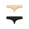 Niewidzialne stringi - Bye Bra Invisible Thong (Nude & Black 2-Pack) XL