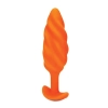 Plug analny wibrujący - B-Vibe Texture Plug Swirl Orange