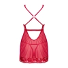 Obsessive - Seksowna Prześwitująca Babydoll I Stringi Czerwone M/L