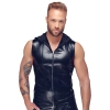Noir - Seksowny Męski Bezrękawnik Z Kapturem Skóra Węża Czarny 2XL