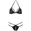 Cottelli LINGERIE - Zmysłowe Koronkowy Zestaw Biustonosz I Stringi Czarny M