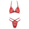 Cottelli LINGERIE - Zmysłowe Koronkowy Zestaw Biustonosz I Stringi Czerwony XL