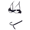 Cottelli LINGERIE - Seksowny Otwarty Biustonosz + Stringi Czarne 75B/S