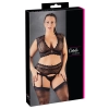Cottelli CURVES - Koronkowa Seksowna Breletka Z Pasem Do Pończoch I Stringami 4XL