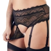 Cottelli CURVES - Koronkowa Seksowna Breletka Z Pasem Do Pończoch I Stringami 4XL