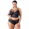 Cottelli CURVES - Seksowny Czarny Biustonosz Z Dodatkiem Koronki I Różowego Złota 85D