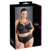Cottelli CURVES - Seksowny Czarny Biustonosz Z Dodatkiem Koronki I Różowego Złota 85D
