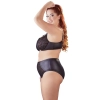 Cottelli CURVES - Biustonosz Z Fiszbinami I Majtki Z Wysokim Stanem Fioletowe 85D/L