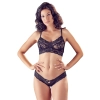 Cottelli LINGERIE - Seksowny Koronkowy Komplecik Biustonosz I Majteczki Czarny S/M