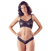 Cottelli LINGERIE - Seksowny Koronkowy Komplecik Biustonosz I Majteczki Czarny S/M