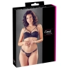 Cottelli LINGERIE - Seksowne Koronkowe Stringi Z Paseczkami I Biustonosz Na Fiszbinach Czarny 75B/S