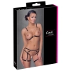 Cottelli LINGERIE - Seksowny Biustonosz Z Paseczków I Łańcuszków + Figi Z Koronką L