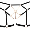 Cottelli LINGERIE - Seksowny Biustonosz Z Paseczków I Łańcuszków + Figi Z Koronką XL