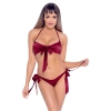 Cottelli LINGERIE - Gorący Wiązany 2-Częściowy Set Czerwony S/M