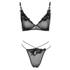 Cottelli LINGERIE - Seksowny Siateczkowy Biustonosz I Stringi Na Cienkich Sznureczkach L