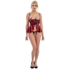 Abierta Fina - Seksowny Otwarty Biustonosz Longline Z Koronkowymi Stringami 75B/S