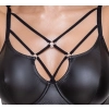 Cottelli LINGERIE - Czarny Matowy 2-Częściowy Set Z Ozdobnymi Paseczkami 75B/S
