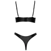 Cottelli LINGERIE - Czarny Matowy 2-Częściowy Set Z Ozdobnymi Paseczkami 75B/S
