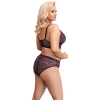 Cottelli CURVES - Seksowny 2-Częściowy Zestaw Z Fioletowej Koronki 3XL