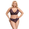 Cottelli CURVES - Seksowny 2-Częściowy Zestaw Z Fioletowej Koronki 3XL