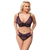 Cottelli CURVES - Seksowny 2-Częściowy Zestaw Z Fioletowej Koronki 3XL