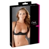 Cottelli LINGERIE - Otwarty Biustonosz Na Fiszbinach Z Eleganckimi Haftkami Czarny 80B