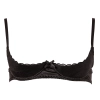 Cottelli LINGERIE - Otwarty Biustonosz Na Fiszbinach Z Eleganckimi Haftkami Czarny 80B