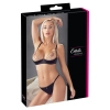 Cottelli LINGERIE - Czarny Seksowny Biustonosz I Stringi Ze Złotymi Łańcuchami 80B/M