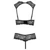 Cottelli LINGERIE - Koronkowy 2-Częściowy Set Biustonosz Bez Miseczek I Wysokie Otwarte Stringi 75B/S