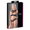 Cottelli LINGERIE - Koronkowy 2-Częściowy Set Biustonosz Bez Miseczek I Wysokie Otwarte Stringi 85B/L