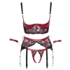 Cottelli Bondage - Seksowny 3-Częściowy Otwarty Komplecik Bondage XL