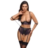 Cottelli Bondage - Seksowny Otwarty Komplecik Z Fioletową Koronką 85B/L