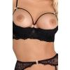 Cottelli LINGERIE - Seksowny Koronkowy 3-Częściowy Zestaw Czarny 75B/S