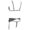 Cottelli LINGERIE - 3-Częściowy Zestaw Z Delikatnej Kwiatowej Koronki Czarny L