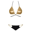 Obsessive - Seksowne Bikini Złoty Biustonosz I Czarne Majteczki Goldivia M