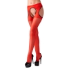 Cottelli LEGWEAR - Czerwone Rajstopy Z Pasem Do Pończoch L/XL