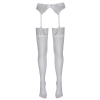 Cottelli LEGWEAR - Seksowne Białe Pończochy Z Białą Koronką 5