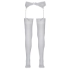 Cottelli LEGWEAR - Seksowne Białe Pończochy Z Białą Koronką 5