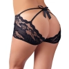 Cottelli LINGERIE - Seksowne Koronkowe Majteczki Z Odkrytym Tyłem I Kokardą Czarne L