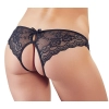 Cottelli LINGERIE - Seksowne Koronkowe Figi Z Wycięciami I Kokardkami Czarne S