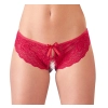 Cottelli LINGERIE - Seksowne Koronkowe Figi Z Wycięciami I Kokardkami Czerwone S