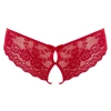 Cottelli LINGERIE - Seksowne Koronkowe Figi Z Wycięciami I Kokardkami Czerwone S