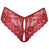 Cottelli LINGERIE - Gorące Czerwone Figi Z Koronki Bez Krocza S
