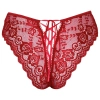 Cottelli LINGERIE - Gorące Czerwone Figi Z Koronki Bez Krocza XL