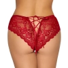 Cottelli LINGERIE - Gorące Czerwone Figi Z Koronki Bez Krocza XL