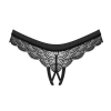 Obsessive - Seksowne Czarne Koronkowe Stringi Z Otwartym Kroczem Chemeris XS/S