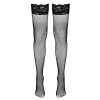 Cottelli LEGWEAR - Pończochy Kabaretki Z Koronką Czarne M