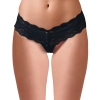 Cottelli LINGERIE - Koronkowe Stringi Z Perełkami W Kroczu Czarne S
