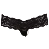 Cottelli LINGERIE - Koronkowe Stringi Z Perełkami W Kroczu Czarne S