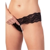 Cottelli LINGERIE - Koronkowe Stringi Z Perełkami W Kroczu Czarne S